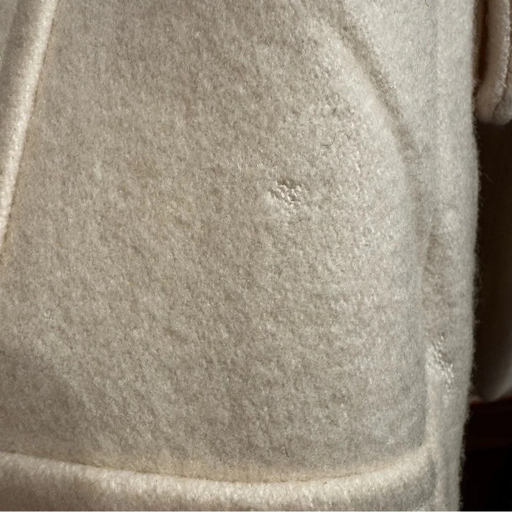 Guess Women’s Wool Blend Cream Pea Coat Double Breasted Size Small - Picture 15 of 16